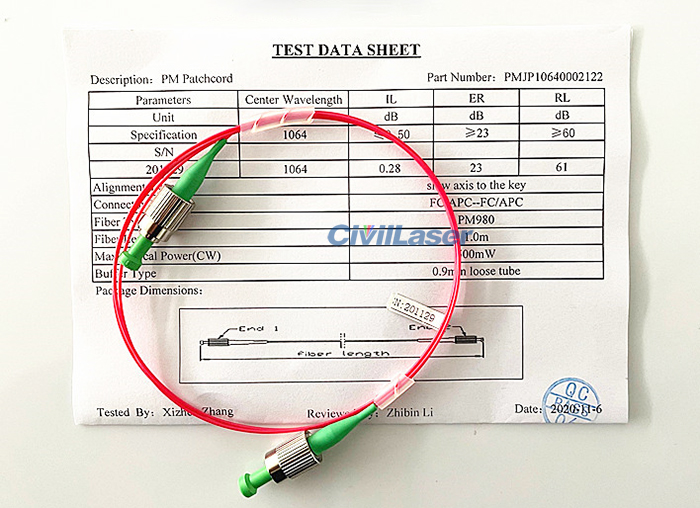 PM fiber patchcord